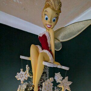 RARE Disney Tinkerbell on Snowflake Christmas Tree Topper